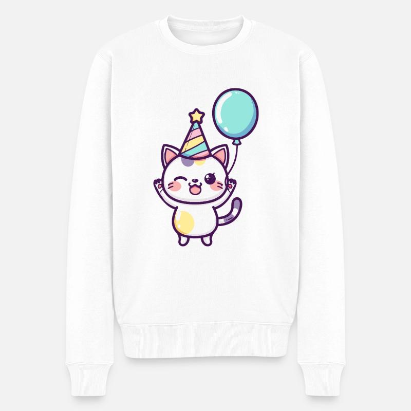 Chat Anniversaire Bébé - Pull Premium bio Homme - blanc