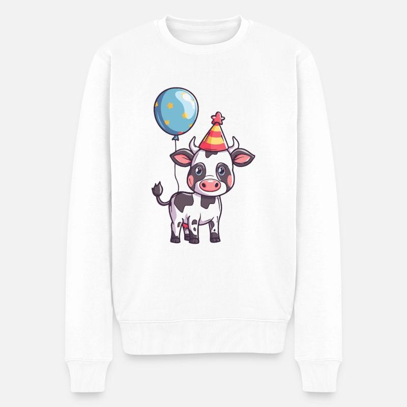 Vache Anniversaire Bébé - Pull Premium bio Homme - blanc