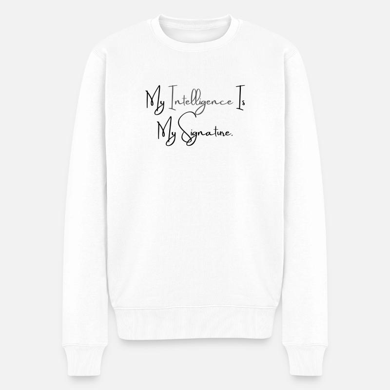 My Signature - Männer Premium Bio Pullover - Weiß