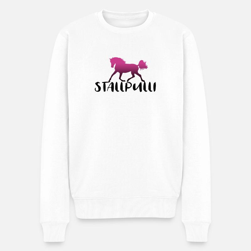 Stallpulli Pferd Reiten Reiterhof Stall Geschenk - Männer Premium Bio Pullover - Weiß