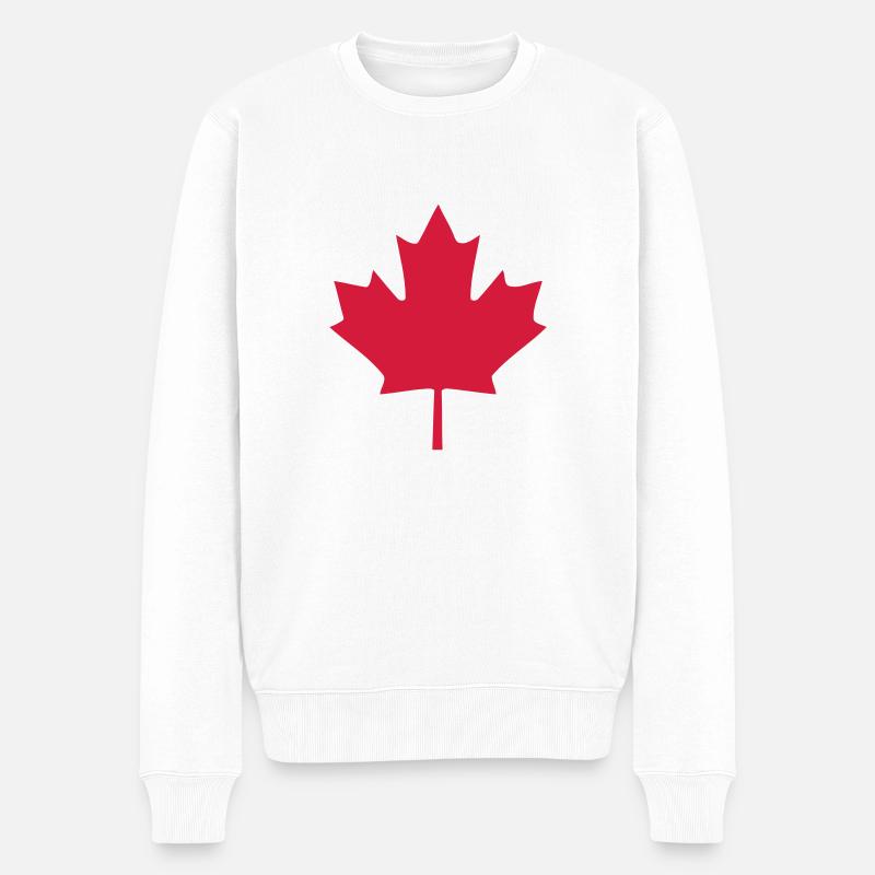 Kanada Canada Ahorn - Männer Premium Bio Pullover - Weiß