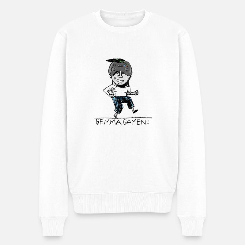 #spreadgaming - Männer Premium Bio Pullover - Weiß