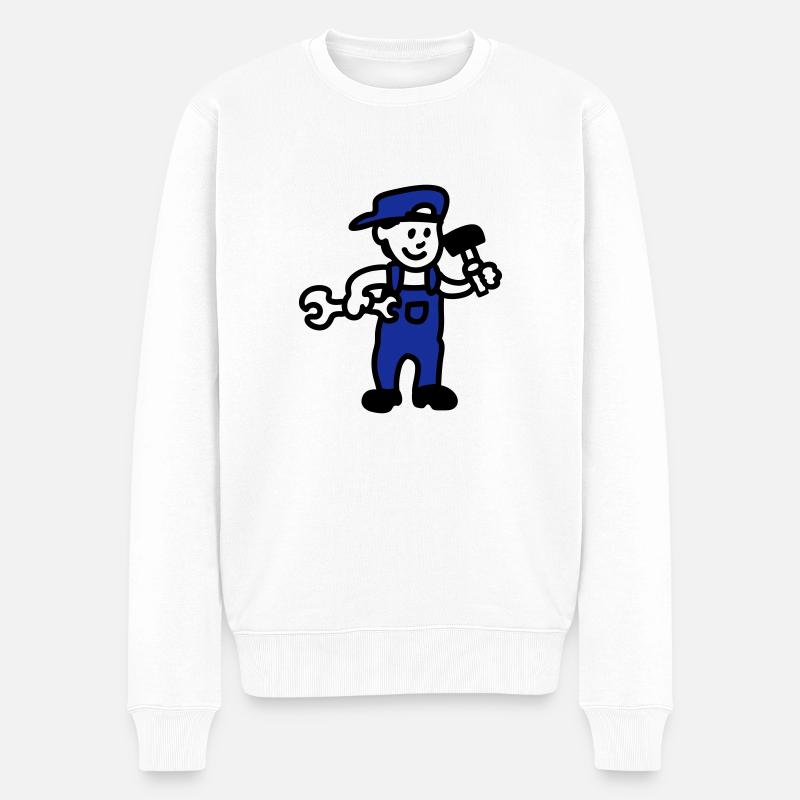 Handwerker - Männer Premium Bio Pullover - Weiß