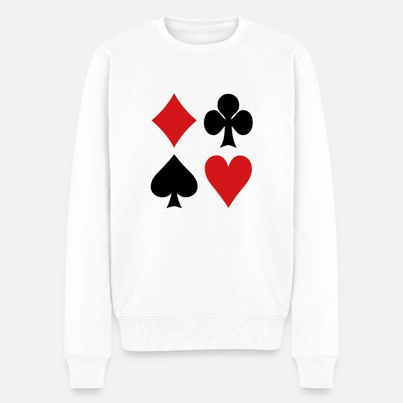 Karten - Poker - Männer Premium Bio Pullover - Weiß