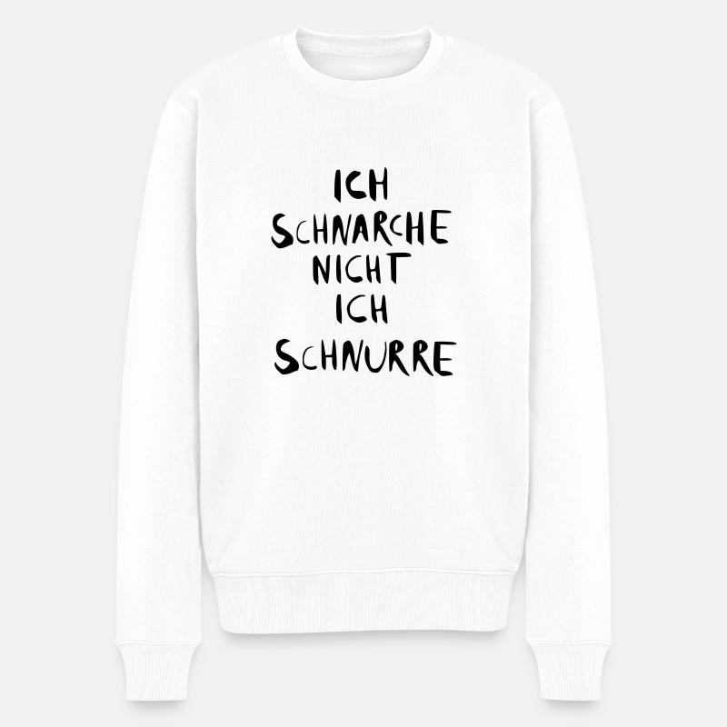 ich schnarche nicht - Männer Premium Bio Pullover - Weiß