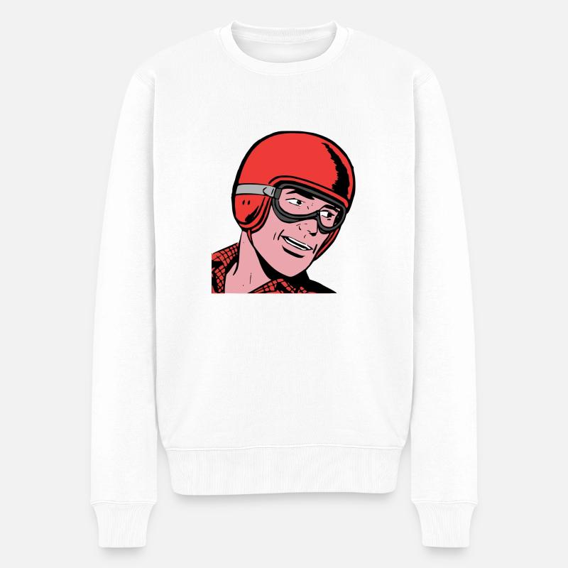 Vintage Driver Comic - Pull Premium bio Homme - blanc