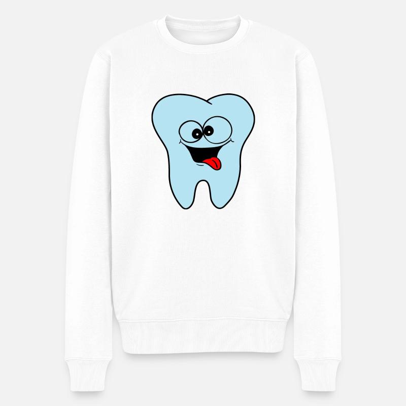 Pratique dentaire dent Logo - Pull Premium bio Homme - blanc