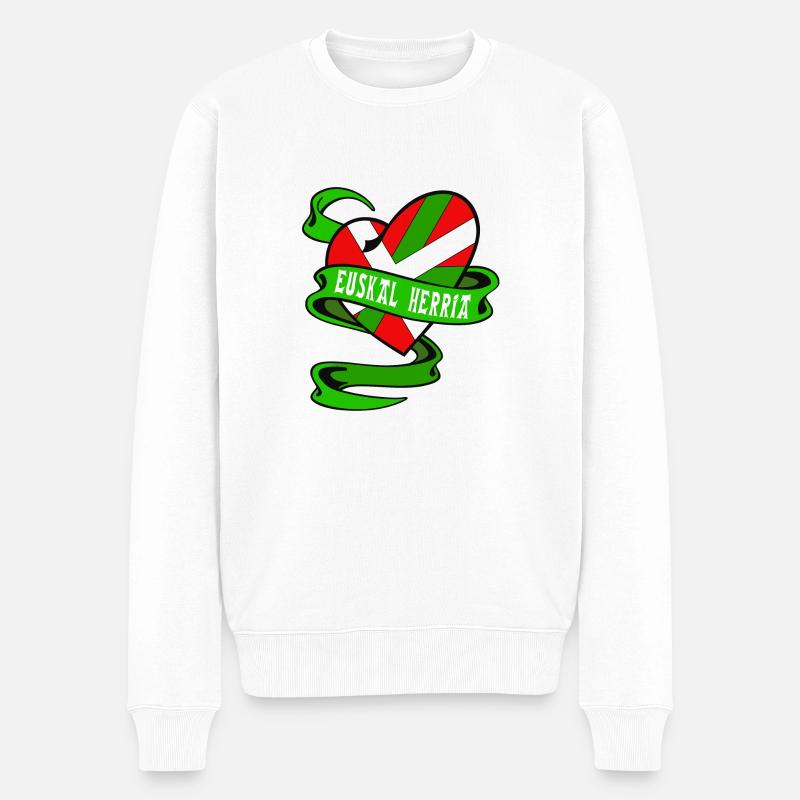 Baskische Herz ikurrina - Männer Premium Bio Pullover - Weiß