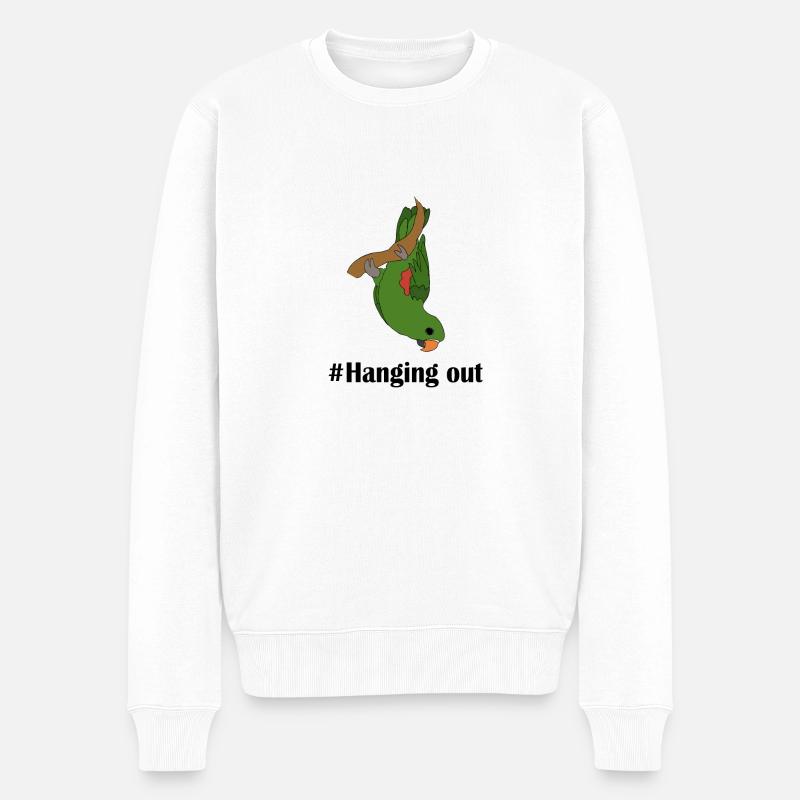 #Hanging Out - Männer Premium Bio Pullover - Weiß
