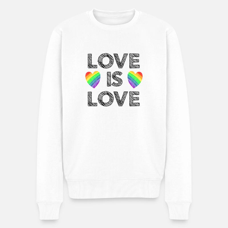 Love is love - Männer Premium Bio Pullover - Weiß
