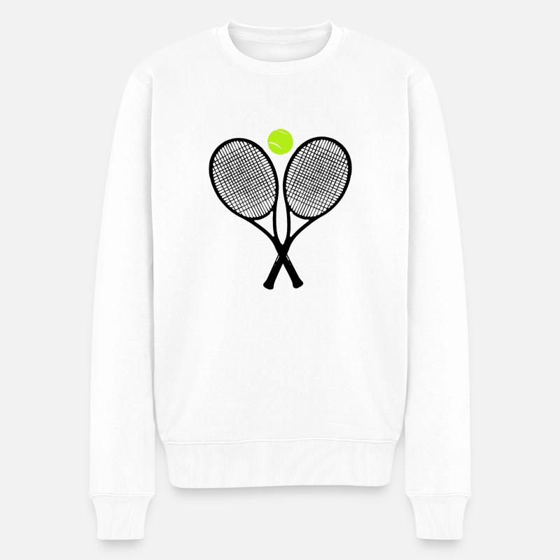 tennisketsjer - Økologisk premium-sweatshirt til mænd - hvid