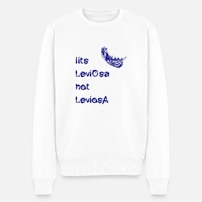 leviosa plume bleu - Pull Premium bio Homme - blanc