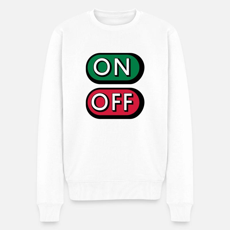 On Off Buttons - Männer Premium Bio Pullover - Weiß