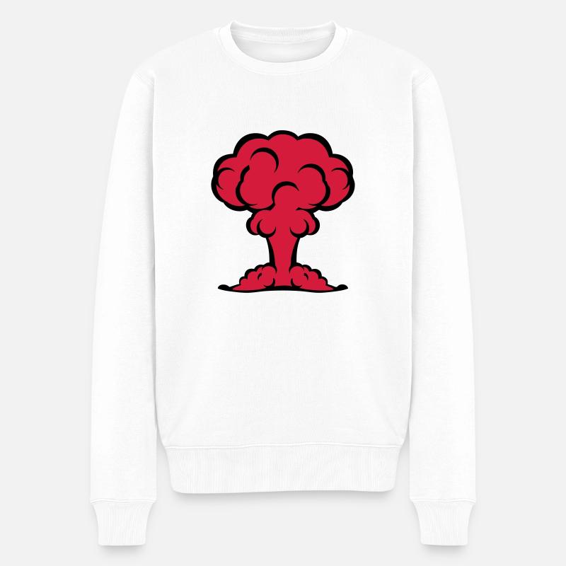 champignon nucleaire atomique bombe explosion - Pull Premium bio Homme - blanc