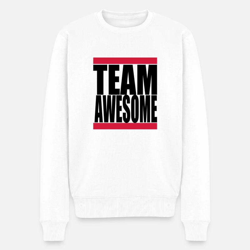 team awsome - Männer Premium Bio Pullover - Weiß