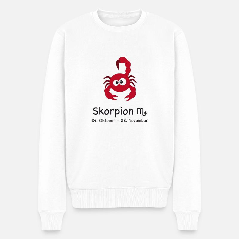 Sternzeichen Skorpion - Männer Premium Bio Pullover - Weiß