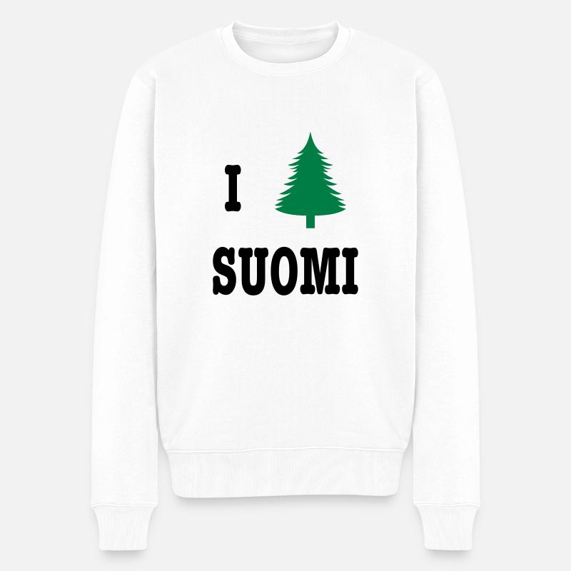 I heart Soumi - Männer Premium Bio Pullover - Weiß