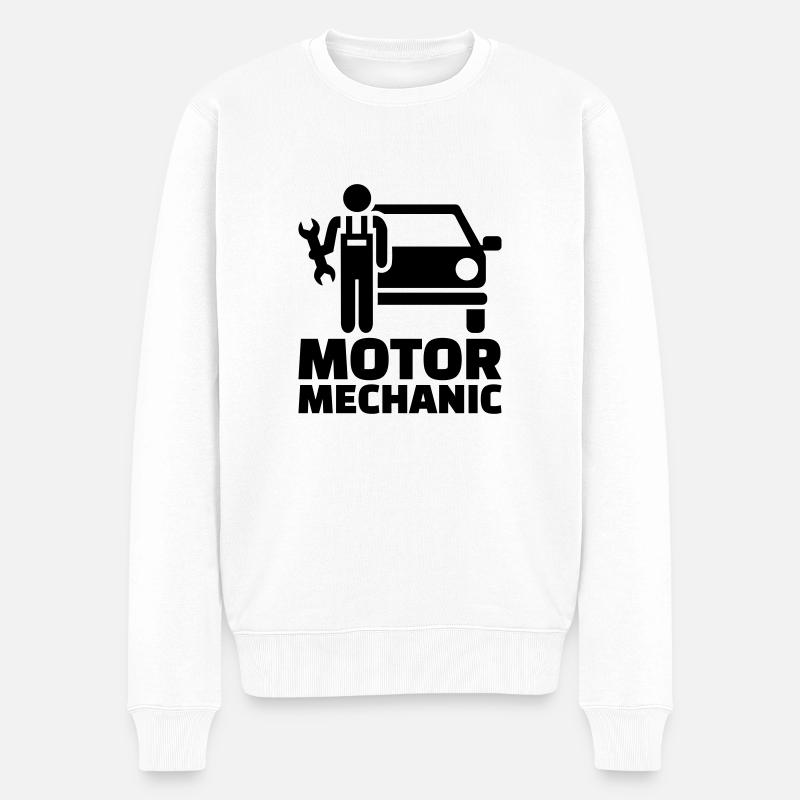 Motor mechanic - Pull Premium bio Homme - blanc