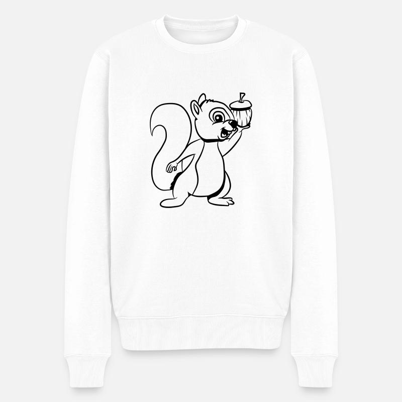 Squirrel joie butinage - Pull Premium bio Homme - blanc