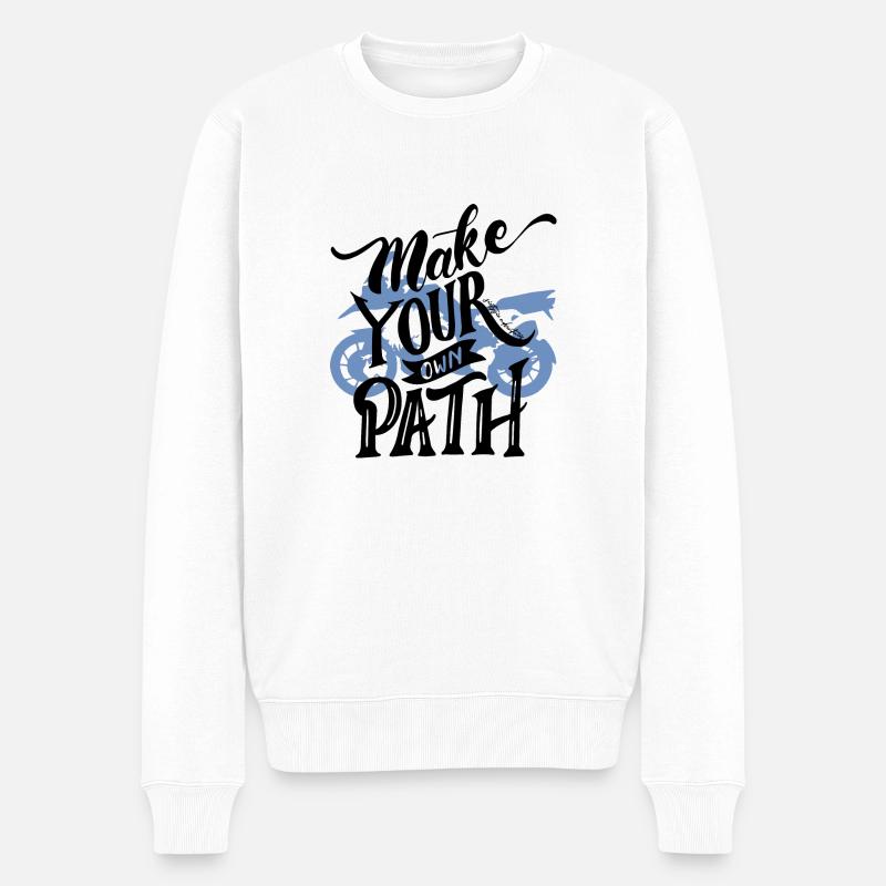 66Adventures - Make Your Own Path - Männer Premium Bio Pullover - Weiß
