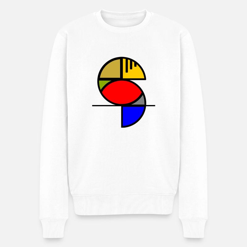 Abstrakter Papagei - Männer Premium Bio Pullover - Weiß