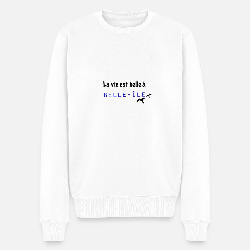 belle ile - Pull Premium bio Homme - blanc
