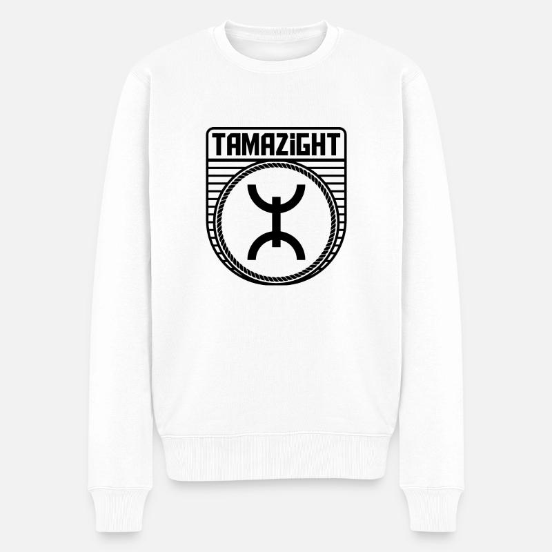 Tamazight - Männer Premium Bio Pullover - Weiß