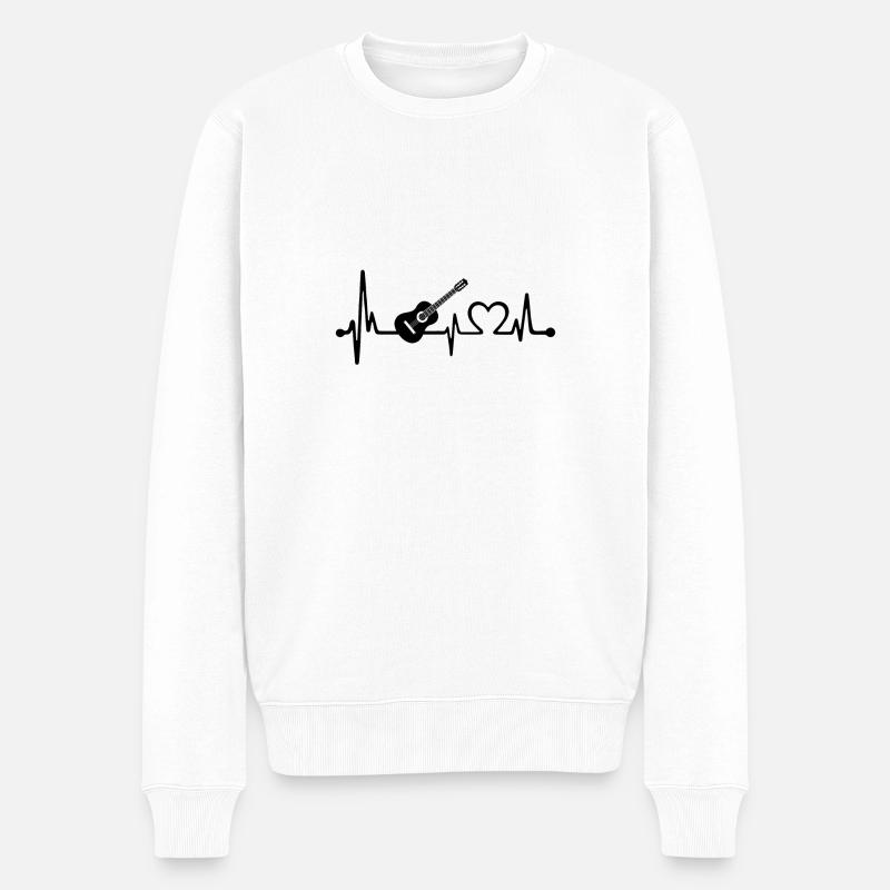 GITARRE - Männer Premium Bio Pullover - Weiß