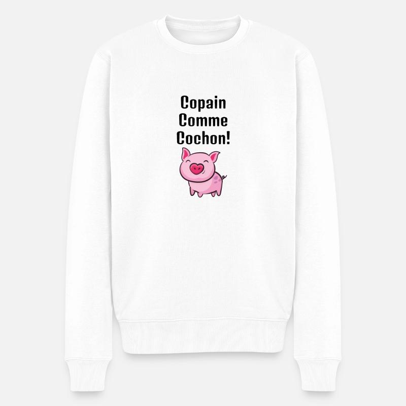 copain comme cochon - Pull Premium bio Homme - blanc