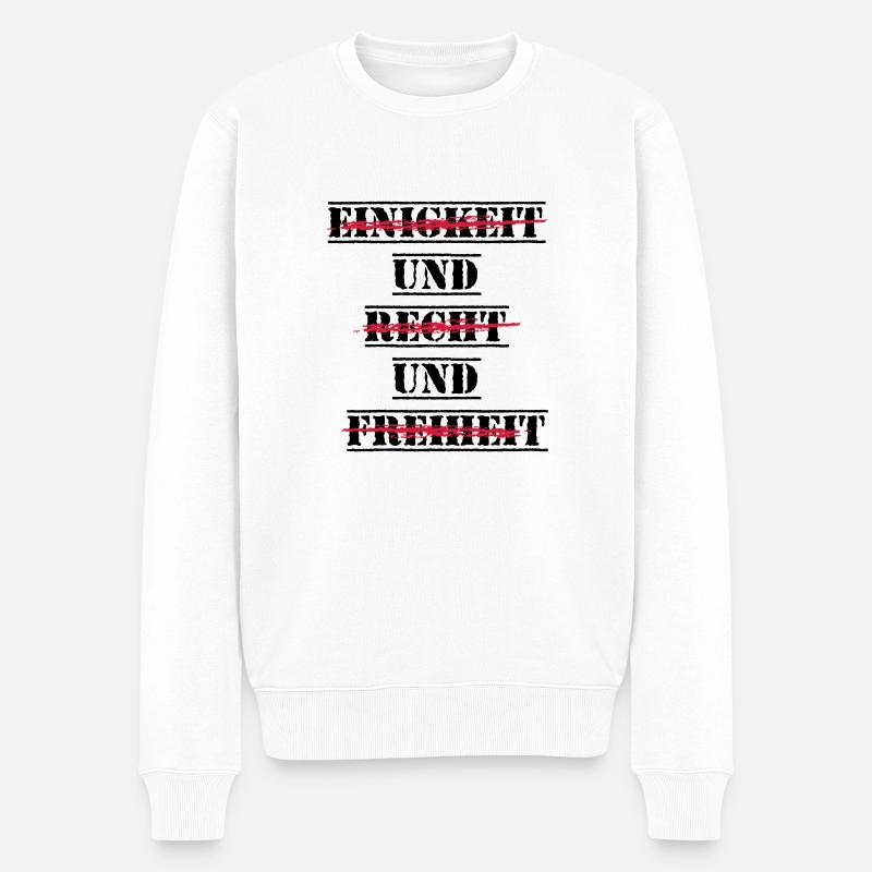 Einigkeit und Recht und Freiheit - Männer Premium Bio Pullover - Weiß