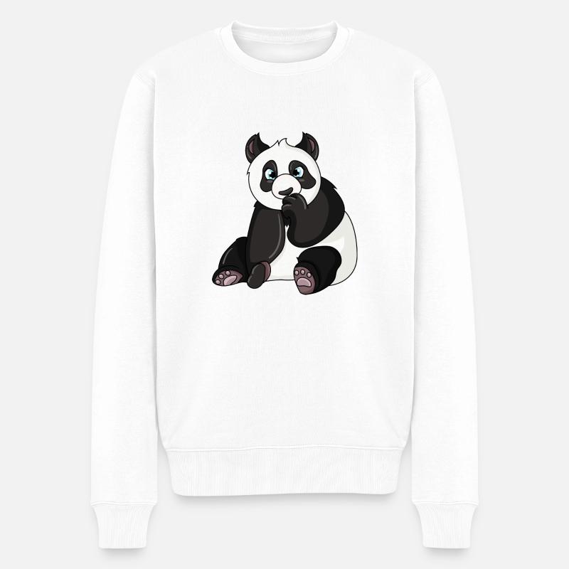 Panda Ours - Pull Premium bio Homme - blanc