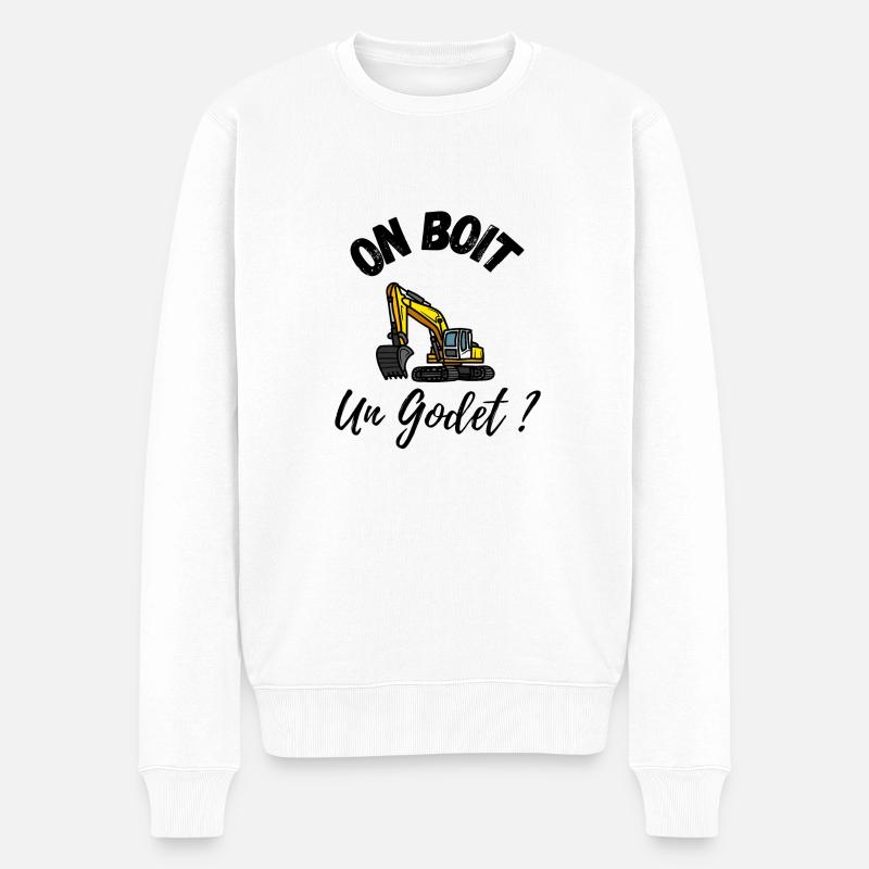 on boit un godet - Pull Premium bio Homme - blanc