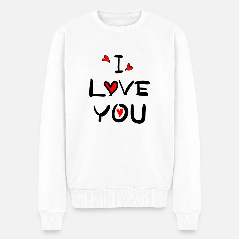 Ich liebe dich Tippfehler c2 - Männer Premium Bio Pullover - Weiß