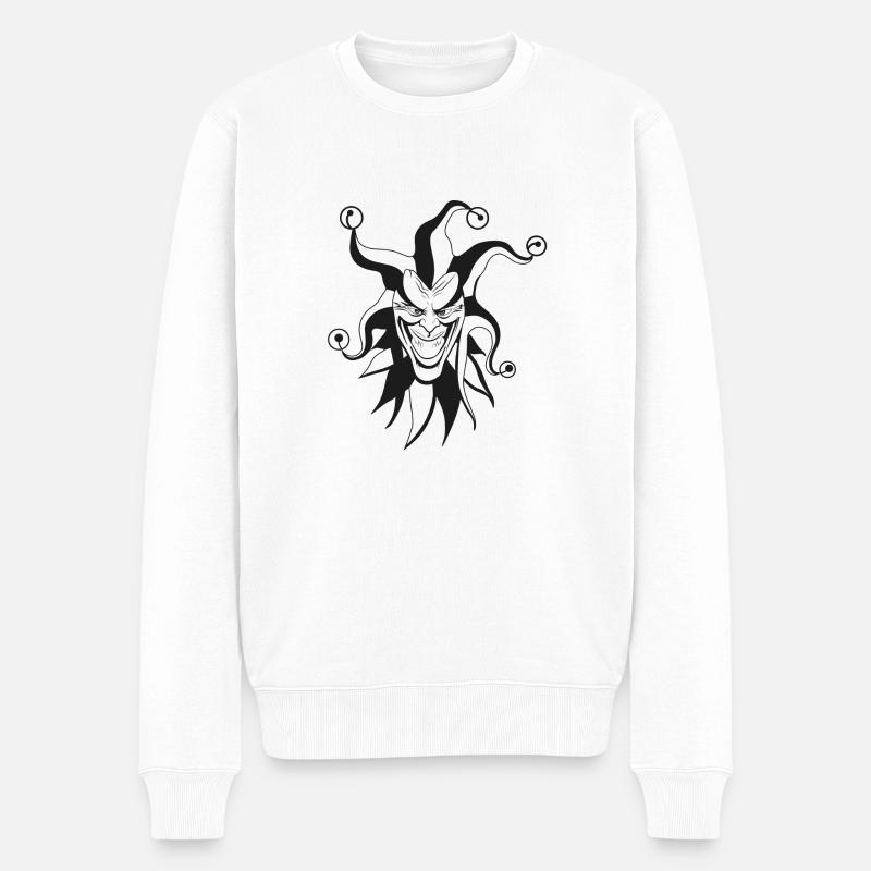 Harlekin - Männer Premium Bio Pullover - Weiß