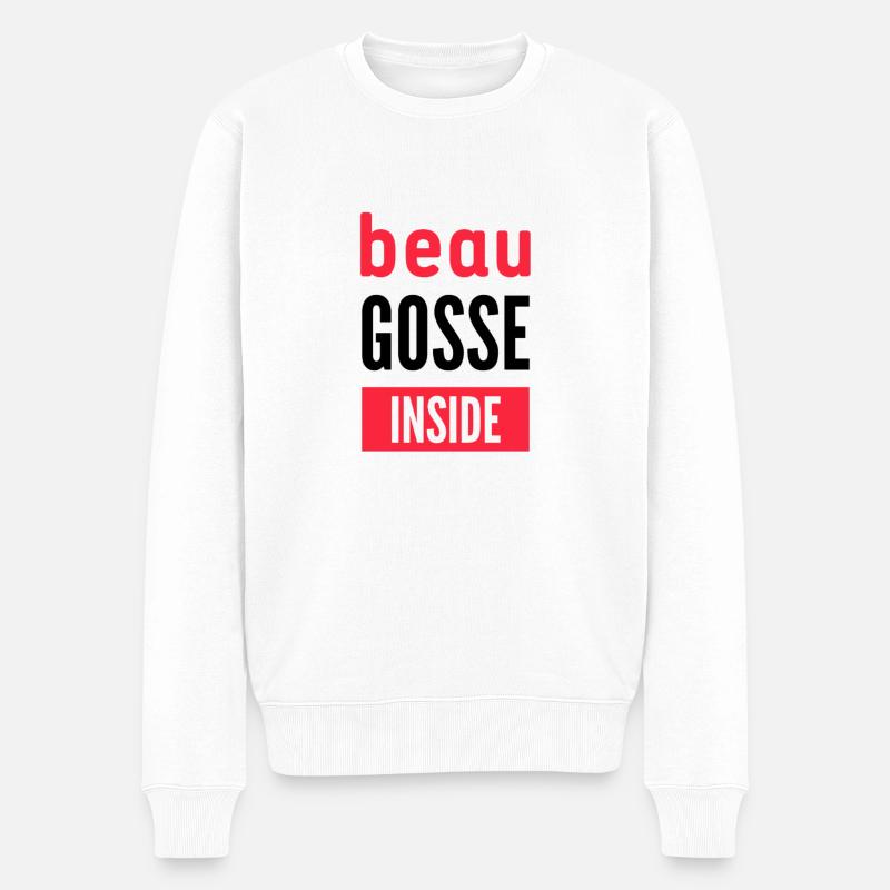 beau gosse inside - Pull Premium bio Homme - blanc