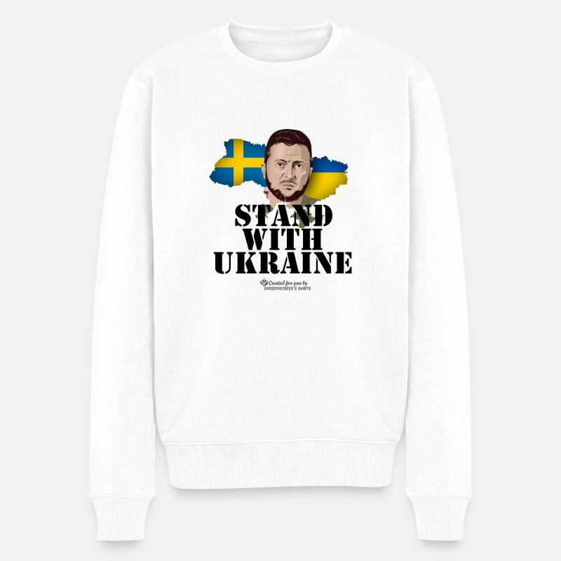 Ukraine Schweden - Männer Premium Bio Pullover - Weiß