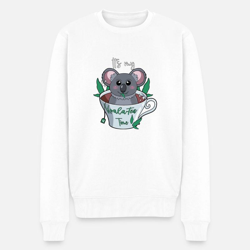 It's my Koala-Tea Time - Männer Premium Bio Pullover - Weiß