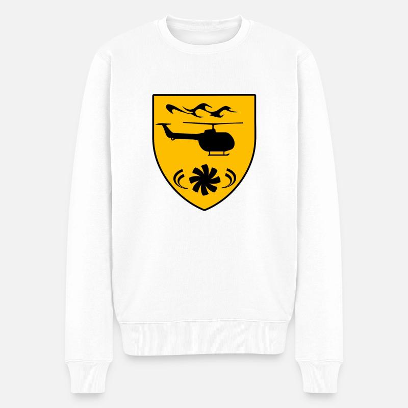 Hubschrauber - Männer Premium Bio Pullover - Weiß