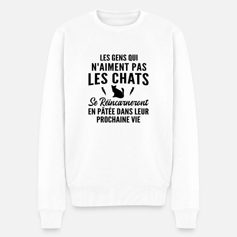 cadeau humour chat - Pull Premium bio Homme - blanc