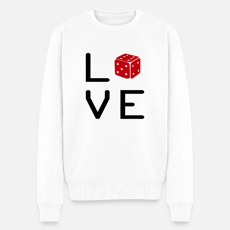 boardgame chess backgammon game night - Männer Premium Bio Pullover - Weiß