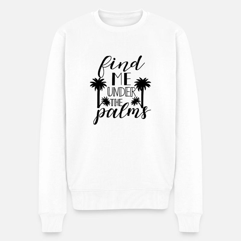 Tropical palm trees - Männer Premium Bio Pullover - Weiß