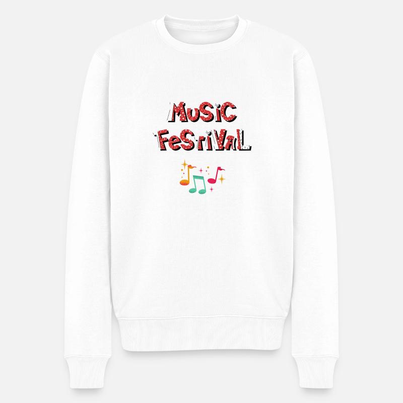 Harlekin-Festival-Musik - Männer Premium Bio Pullover - Weiß