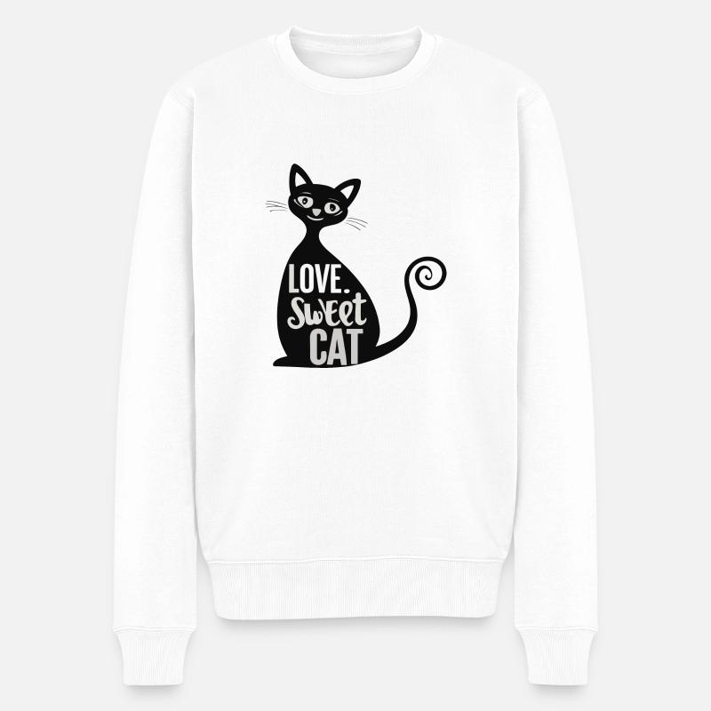 Katze süßes Tier - Männer Premium Bio Pullover - Weiß