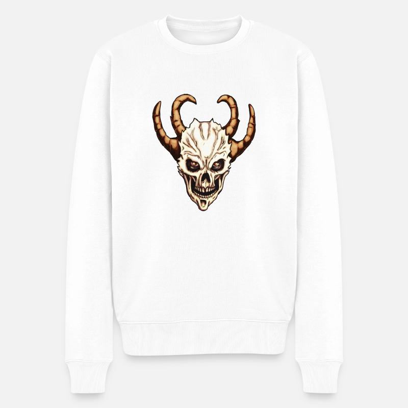 Crâne de démon - Pull Premium bio Homme - blanc