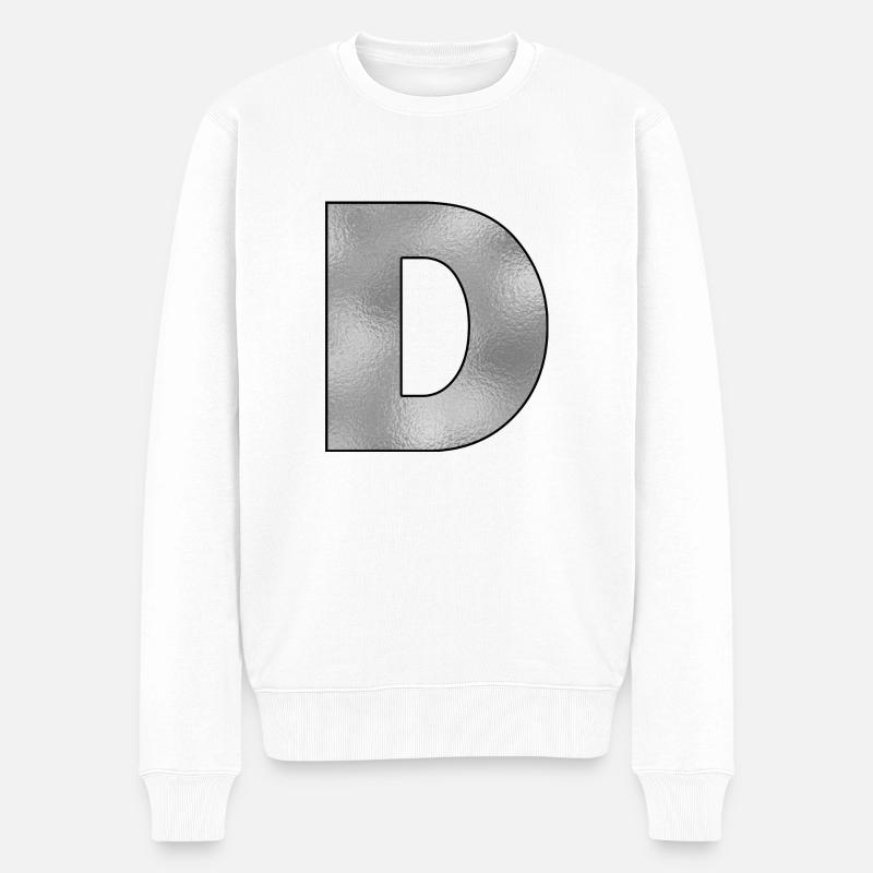 Lettre D Argent - Pull Premium bio Homme - blanc