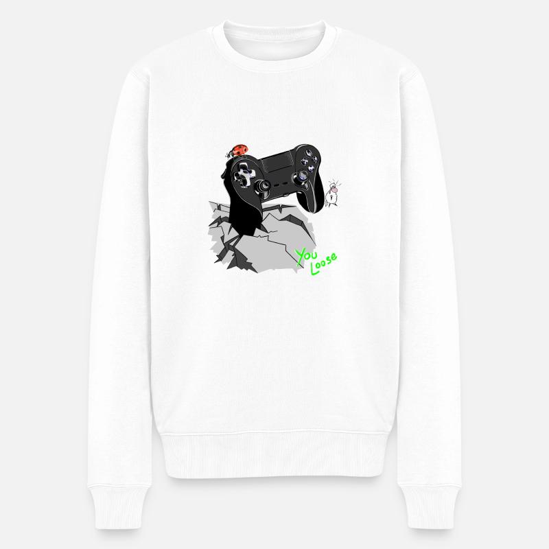 Controller Gamepad Wolly Sheepling - Männer Premium Bio Pullover - Weiß