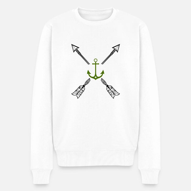 Flèches d’ancrage - Pull Premium bio Homme - blanc