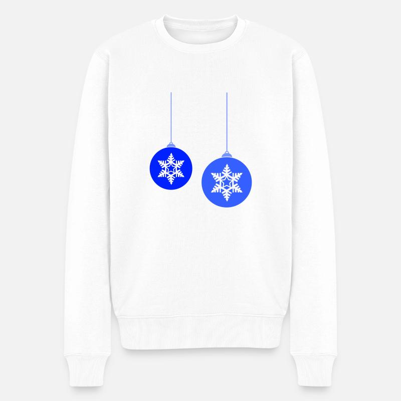 Weihnachtskugeln Stern frost - Männer Premium Bio Pullover - Weiß