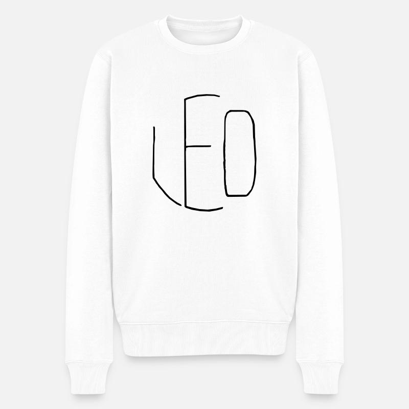 Leo - Männer Premium Bio Pullover - Weiß