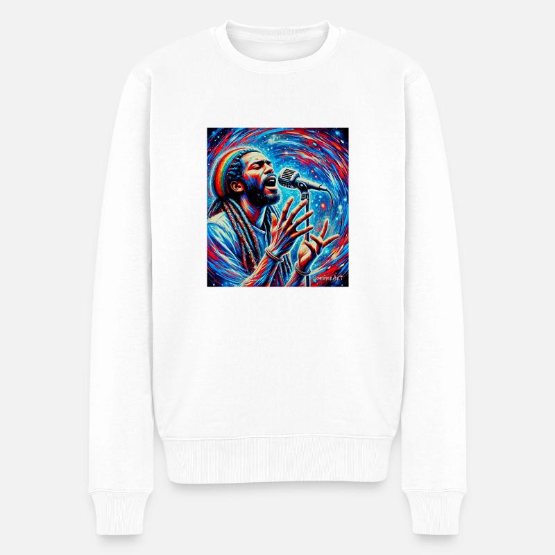 Reggae Vibes – Soulful Music Energy - Männer Premium Bio Pullover - Weiß